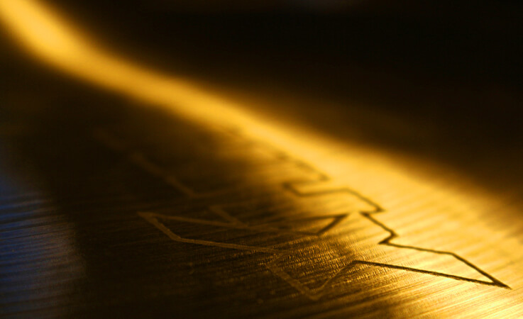 close up of hhx logo on cymbal